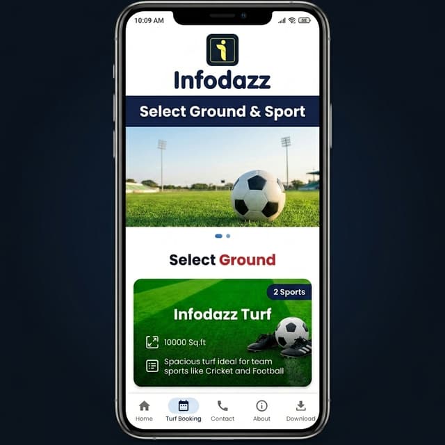 Infodazz Turf Booking App UI